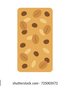 Granola bar with chocolate, flat style vector illustration.