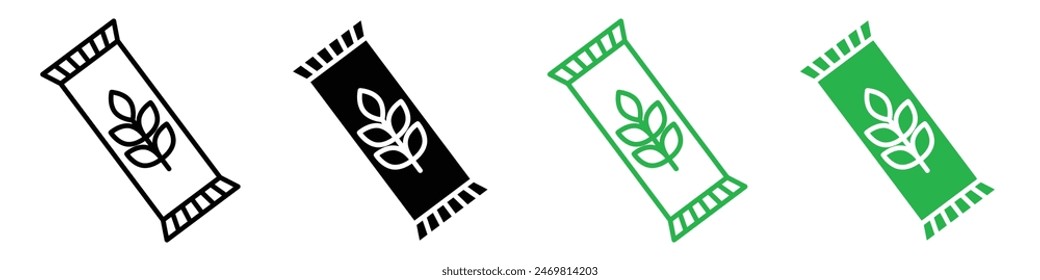 Granola bar icon logo set vector