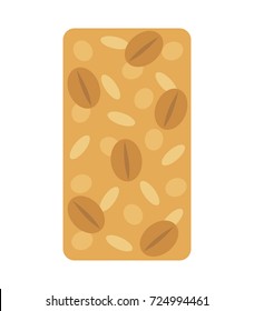 Granola bar isolated on white background, flat style vector illustration.