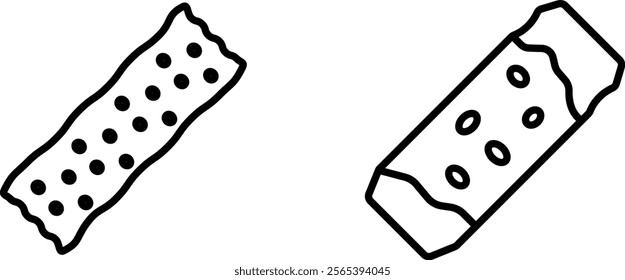 "Granola Bar Vector Line Icon Set: Healthy and Delicious Snack Designs"