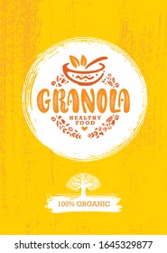 Granola Cereal Vector Nutrition Food Design Element. Organic Meal 