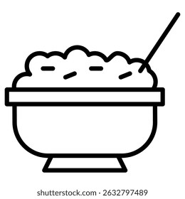 Granola icon Black and white outline vector