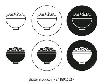 Granola icon set in thin line outline style. Granola linear vector sign