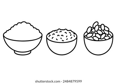 Granola line art illustration elegant breakfast design
