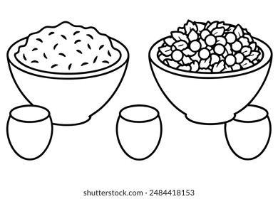 Granola minimalist line art classic breakfast elegance