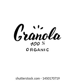 Granola typography logo design. Trendy lettering style text. Logotype for package, sticker, label. Vector eps 10.