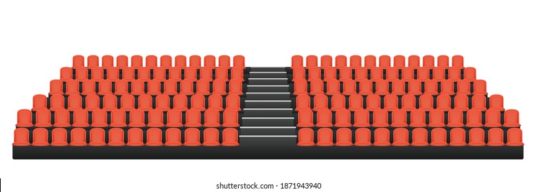 Granstand Stadium Seat Isolated On White Background.Graphic Vector