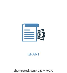 grant concept 2 colored icon. Simple blue element illustration. grant concept symbol design. Can be used for web and mobile UI/UX