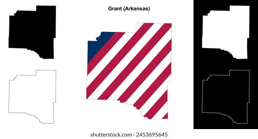 Grant County (Arkansas) outline map set