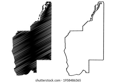 Grant County, State of Washington (U.S. county, United States of America) map vector illustration, scribble sketch Grant map