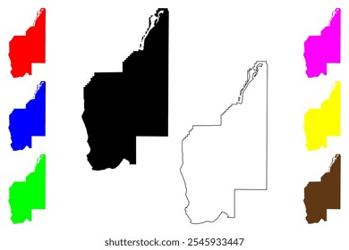 Grant County, Estado de Washington (EUA, EUA, EUA, EUA) mapa ilustração vetorial, esboço de rabisco Mapa de Grant