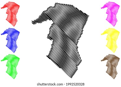 Grant County, State of West Virginia (U.S. county, United States of America) map vector illustration, scribble sketch Grant map