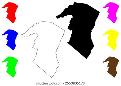 Grant County, Estado da Virgínia Ocidental (EUA, Estados Unidos da América, EUA, EUA) mapa ilustração vetorial, esboço de rabisco Mapa de Grant