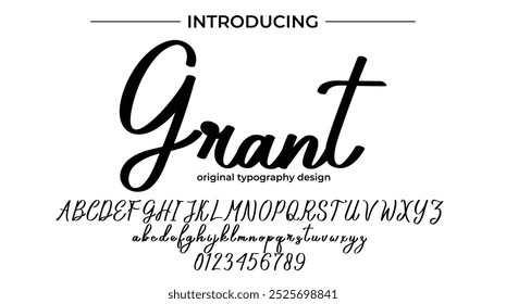 Stilvoller Pinsel mit einem Großbuchstaben, Vektorbuchstaben, Alphabet, Schriftart
