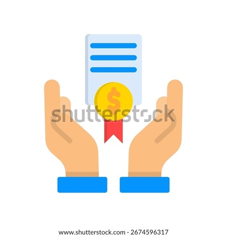 Grant Funding Icon Flat Vector Illustration