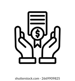 Grant Funding Icon Outline Vector Illustration