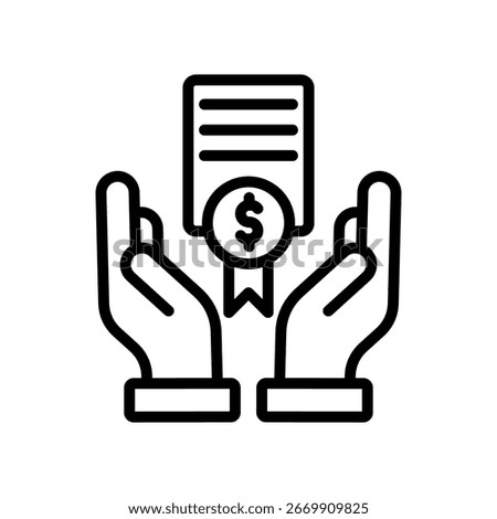 Grant Funding Icon Outline Vector Illustration