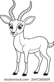 Grant gazelle coloring page with cartoon animal art ideal for kids and wildlife lovers
