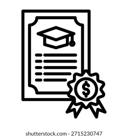 Ilustración vectorial de diseño de línea Grant Icon
