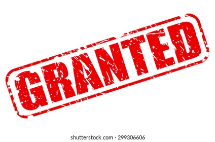 Granted red stamp text on white