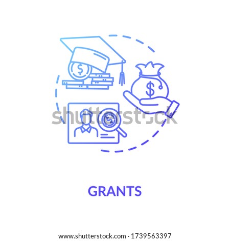 Grants concept icon. Higher education programs. Annual and monthly tuition fee. Academic degree idea thin line illustration. Vector isolated outline RGB color drawing