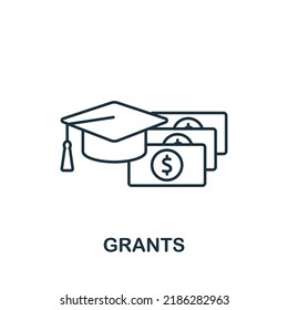 Grants icon. Monochrome simple icon for templates, web design and infographics