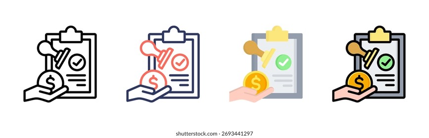 Conjunto de iconos de subvenciones colección de estilos múltiples