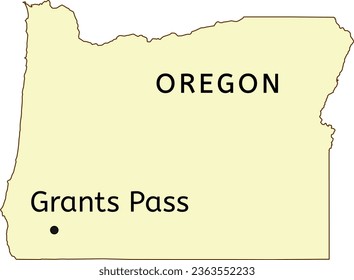 Grants Pass City Lage auf der Oregon-Landkarte