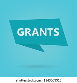 grants word on sticker- vector illustration