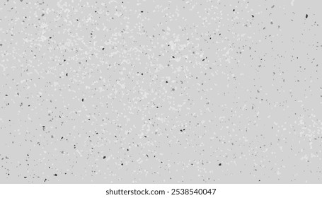 Textura granular de piedra gris en Vector. Superposición áspera con imperfecciones de piedra natural y un efecto angustiado. Superficie punteada monocromática con partículas y aspersiones aleatorias