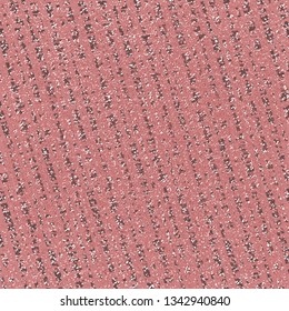 Granular pink surface with broken oblique stripes. Floor carpet. Tile. Wall. Vector illustration.