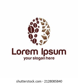 Granulated coffee Logo Design Template. Coffee bean icon.