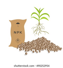 Granulated fertilizers, vector illustration