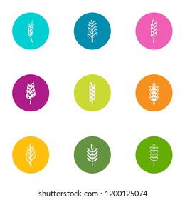 Granule icons set. Flat set of 9 granule vector icons for web isolated on white background