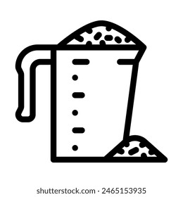 granules wood pellets line icon vector. granules wood pellets sign. isolated contour symbol black illustration