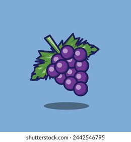 grape 2d vector flat design 