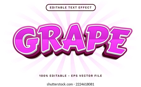 grape 3d text effect and editable text effect