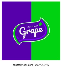 grape acai logo logotype vector purple green