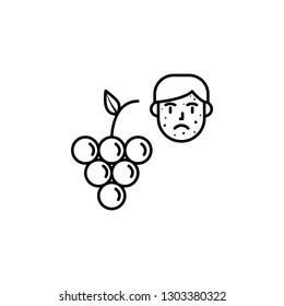  Grape, allergic face icon. Element of problems with allergies icon. Thin line icon for website design and development, app development. Premium icon