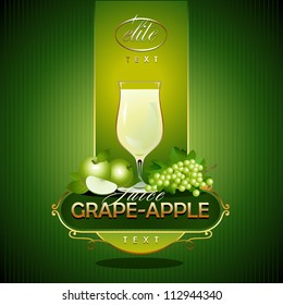 Grape - Apple.  Fresh juice. Vector