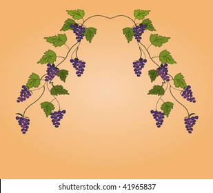 Grape arc background in orange colors