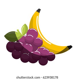 grape and babana fruit icon
