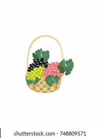 Grape basket on a white background