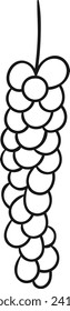 Grape Berries Lined Vector Illustration