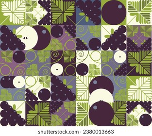 Grape berry Abstract Pattern Art Vector