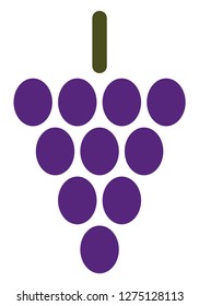Grape berry vector icon symbol. Flat pictogram is isolated on a white background. Grape berry pictogram designed with simple style.