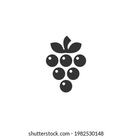 Grape black icon, vector on a white background