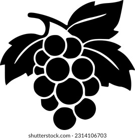 Grape black silhouette minimal vector illustration