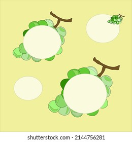 grape branch fruit background plate sketch green holiday greeting card