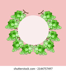 grape branch fruit background plate sketch green holiday greeting card
